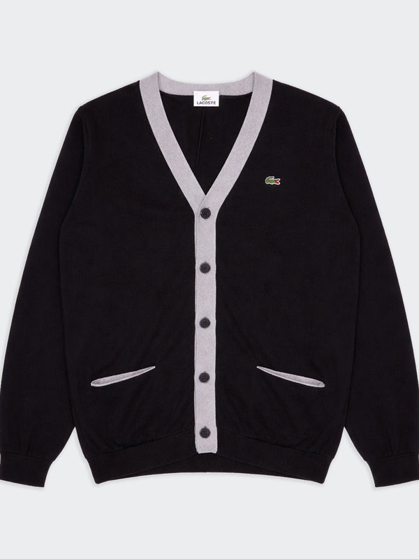 Lacoste Black Button Cardigan - L