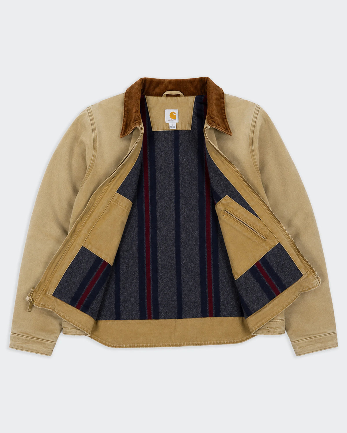 Carhartt Detroit Jacket en Toile Vintage Beige - L