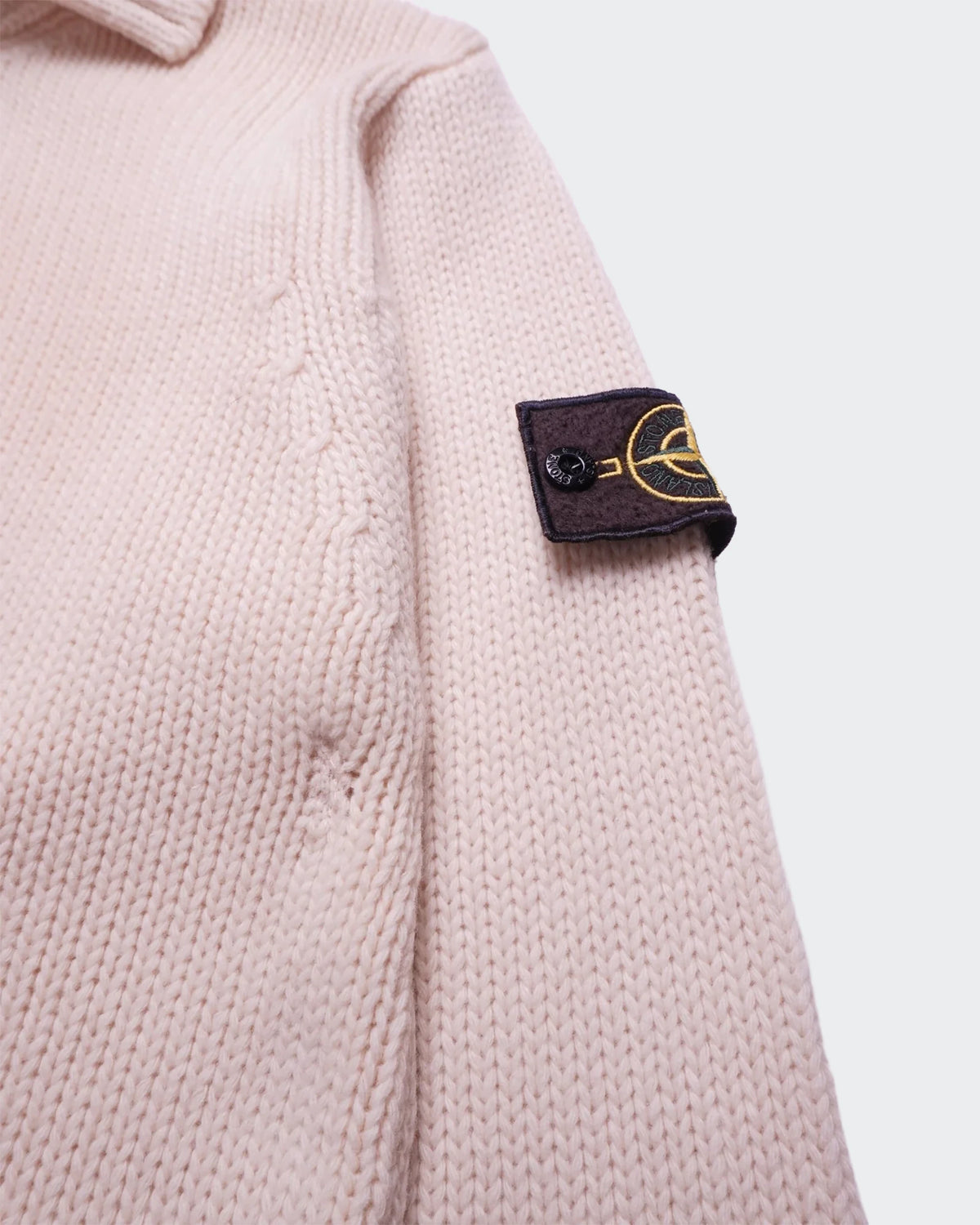 Stone Island Polo de Punto Blanco - L