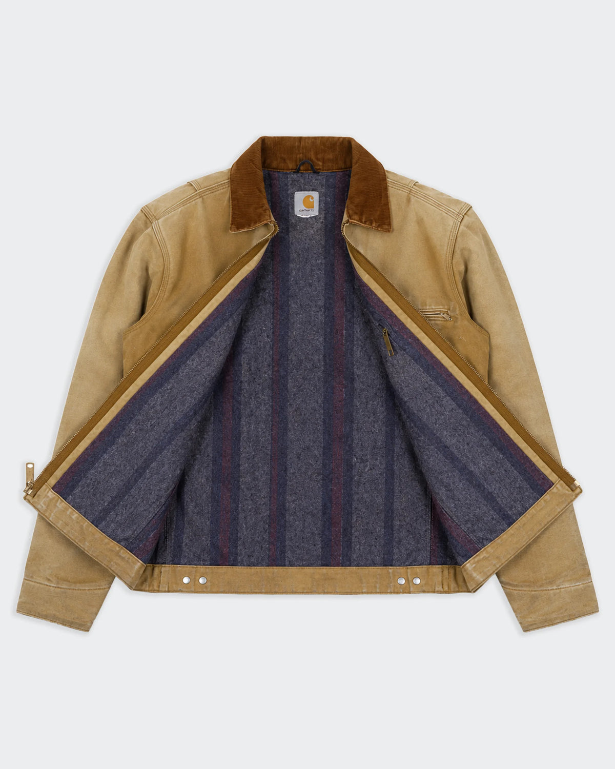 Carhartt Detroit Jacket in Tela Vintage Marrone - S