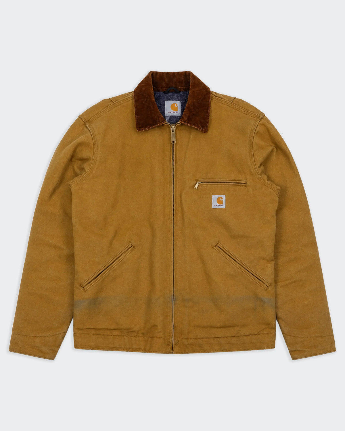 Carhartt Detroit Jacket in Tela Vintage Marrone - S