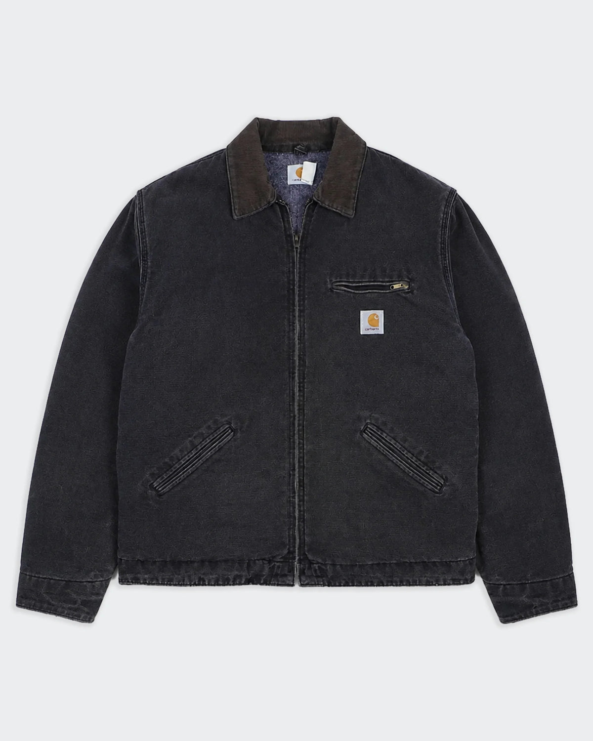 Carhartt Detroit Jacket in Tela Vintage Nera - L