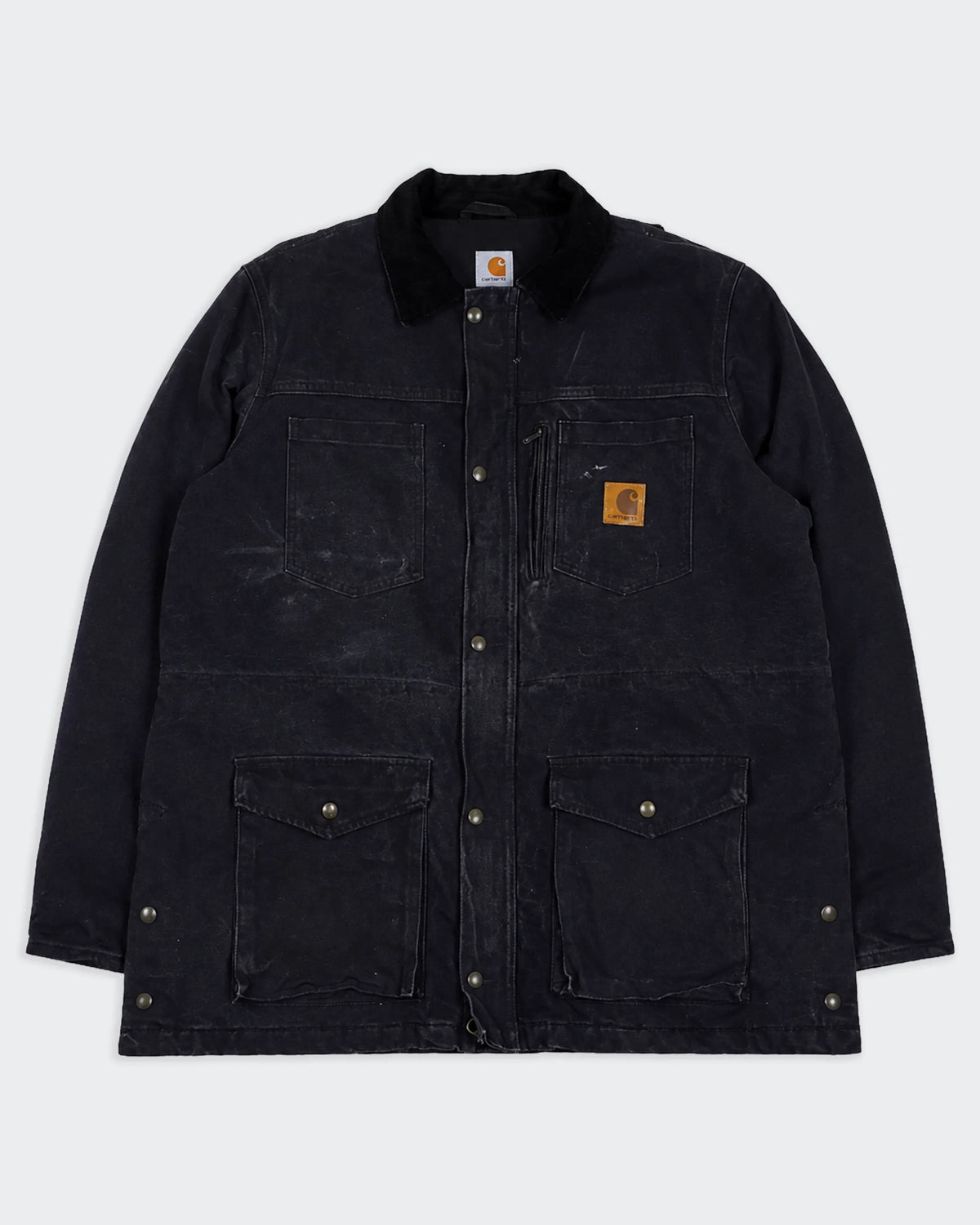 Carhartt Duster Jacket in Tela Vintage Nera - L