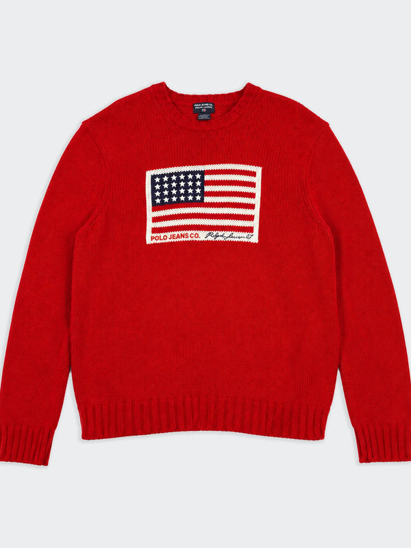 Ralph Lauren Rot Rundhalspullover - L