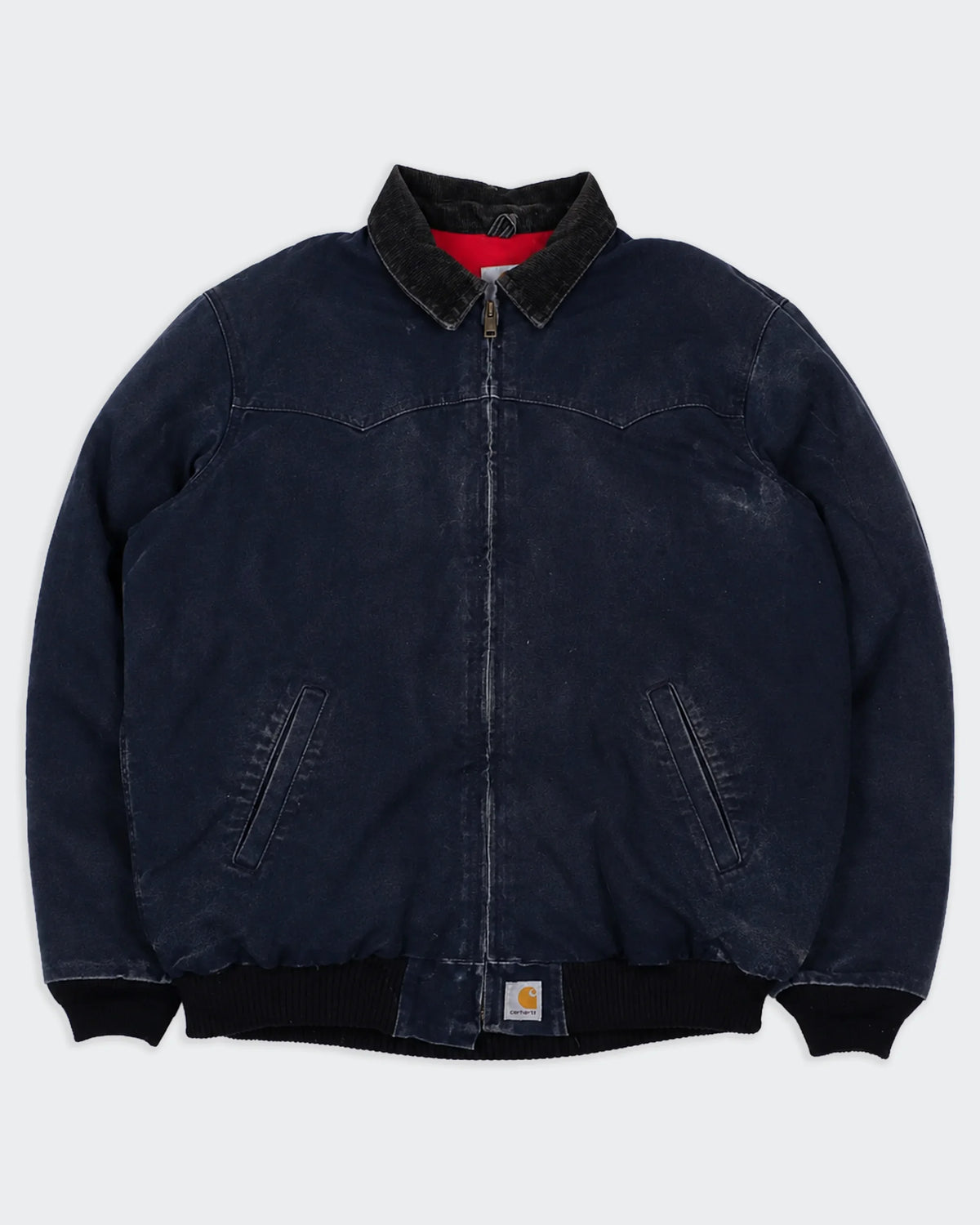 Carhartt Santa Fe Bomber Jacket in Tela Vintage Blu Navy - XL