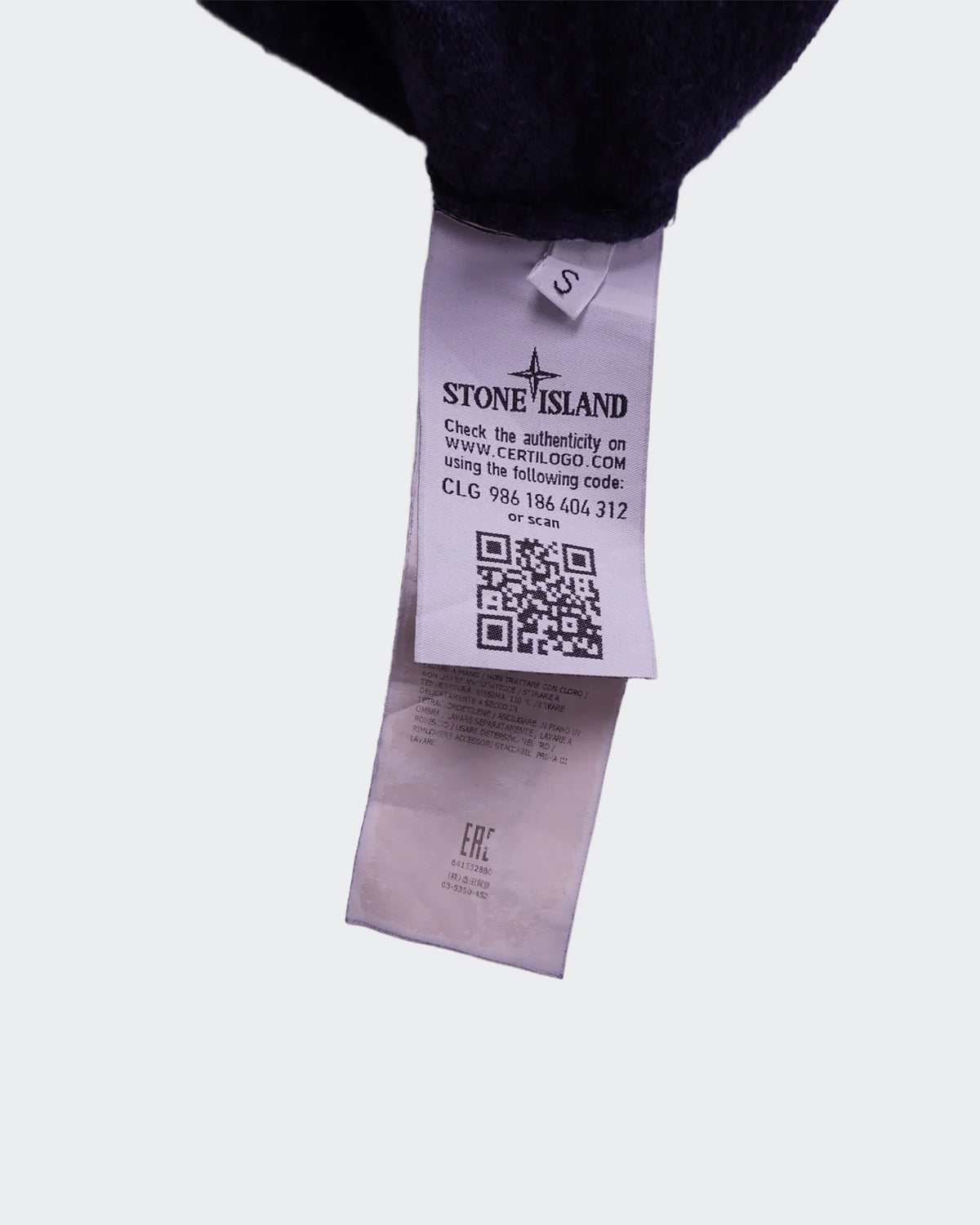 Stone Island Pull Col Rond Bleu Marine - S