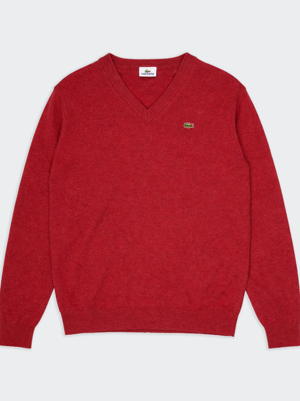 Lacoste Red V-neck Jumper -
