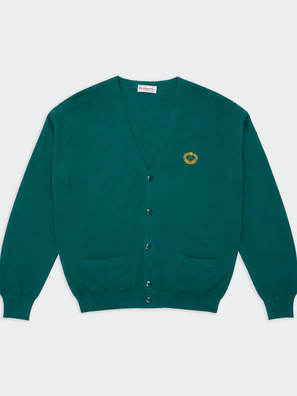 Burberry Green Button Cardigan - L