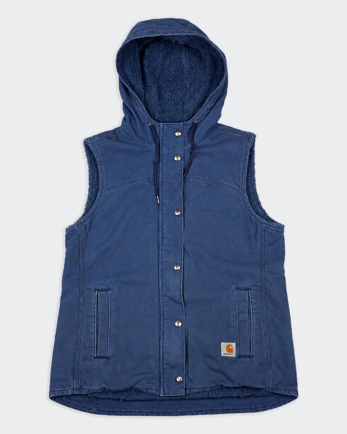 Carhartt Gilet à Capuche en Toile Vintage Bleue - S