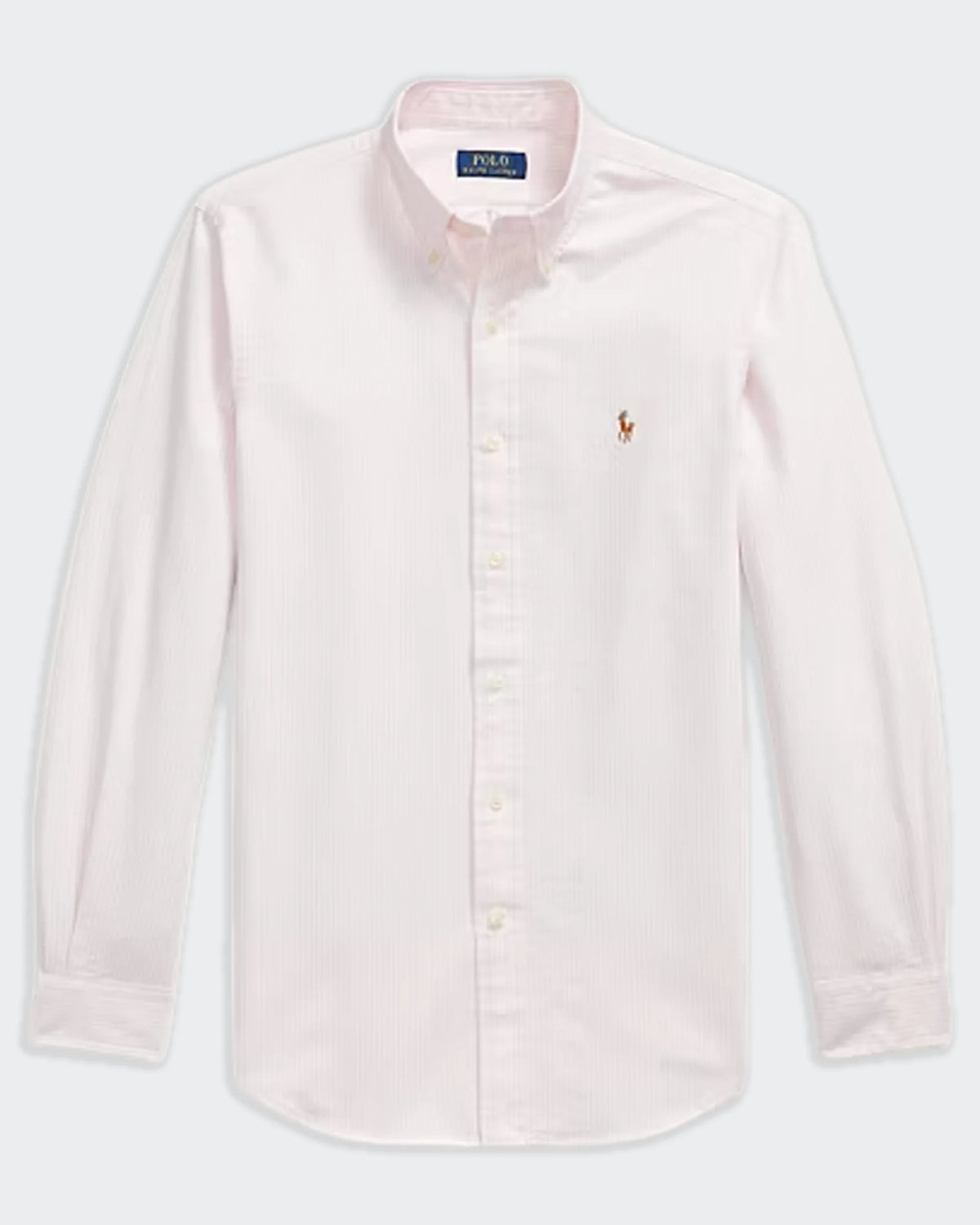 Close-up of the embroidered pony logo, showing stitch quality.