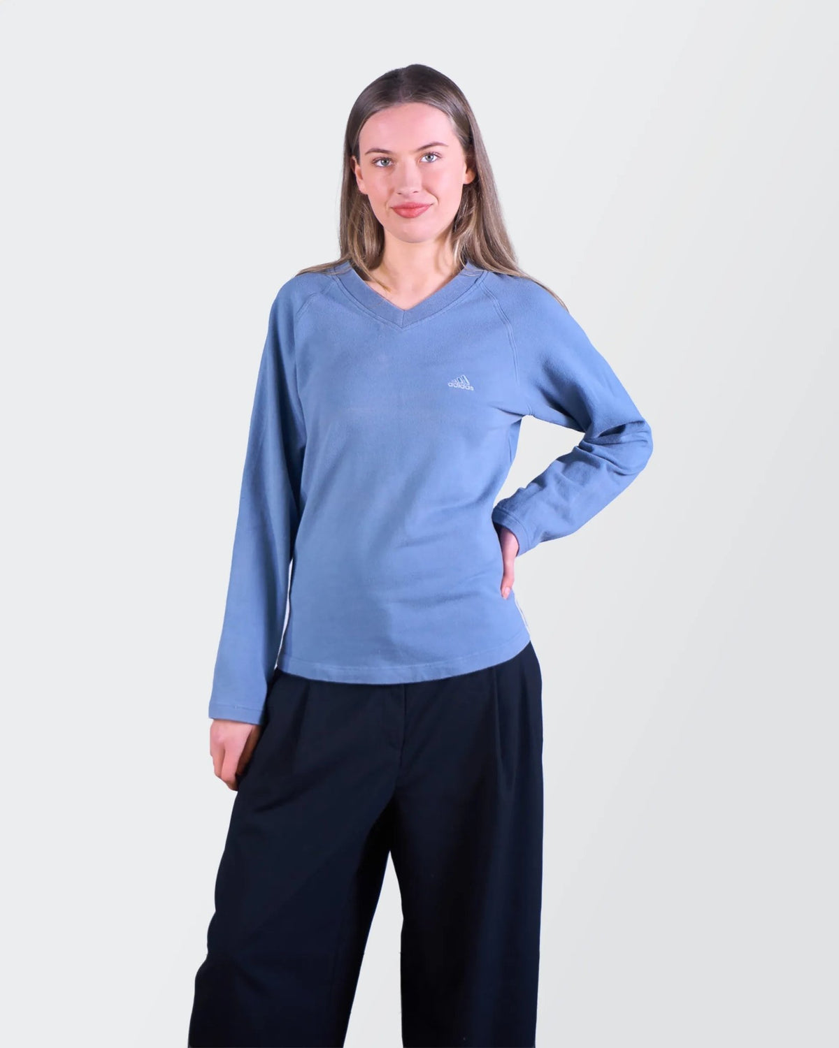 Adidas Blue V - Neck Sweater - S