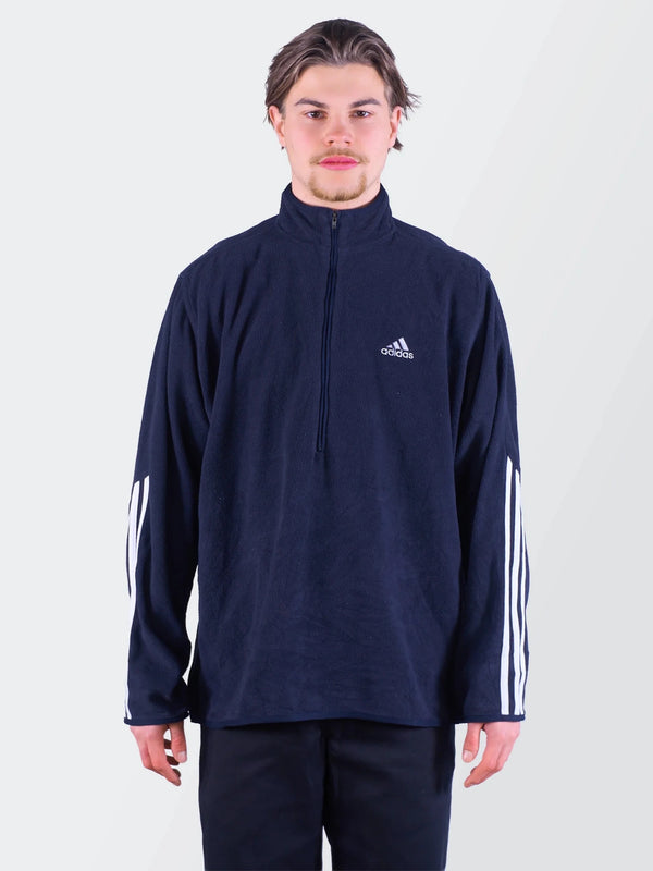 Adidas Navy Quarter - zip Fleece Sweater M