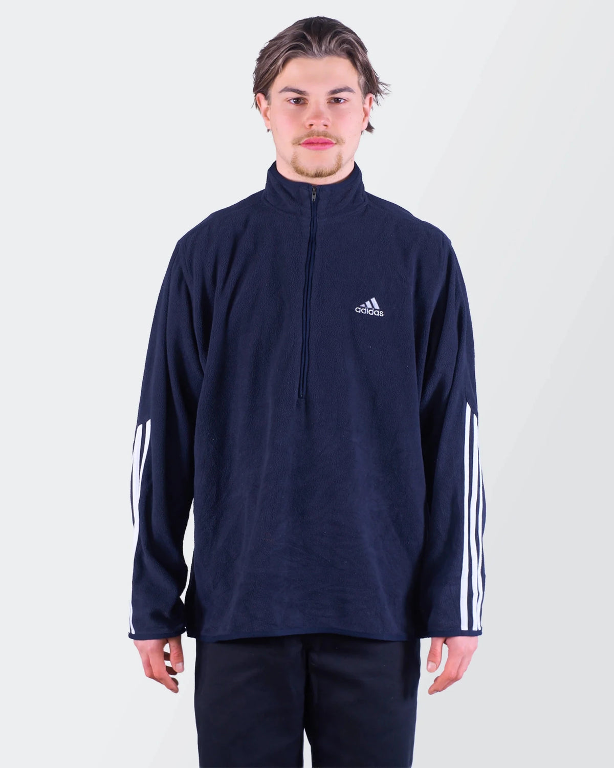 Adidas Navy Quarter - zip Fleece Sweater M