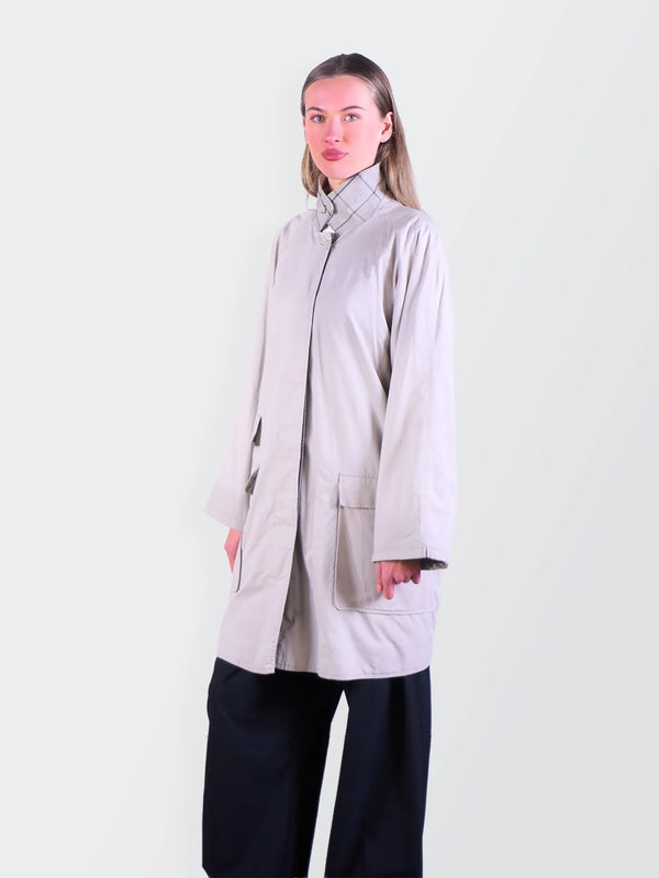 Burberry 1980's Beige Cotton Raincoat - M