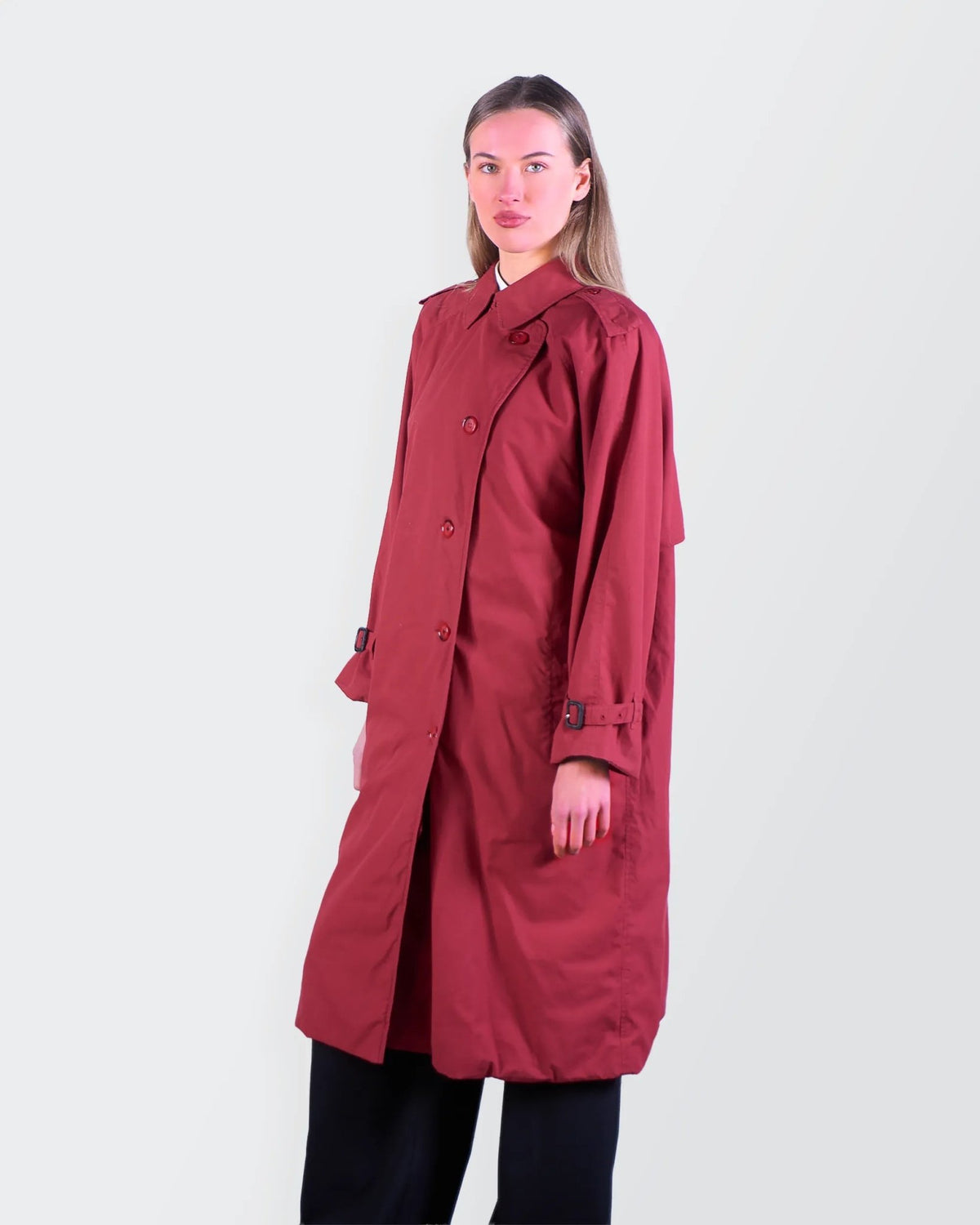 Burberry 1980's Red Cotton Single - breasted Trenchcoat - S