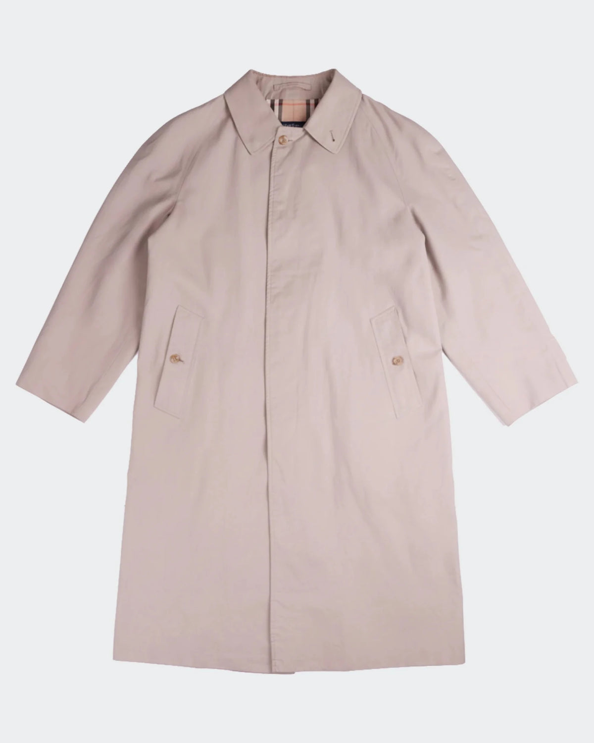 Burberry 1990's Beige Cotton Car Coat - L
