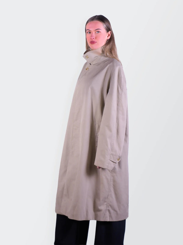 Burberry 1990's Beige Cotton Raincoat - L