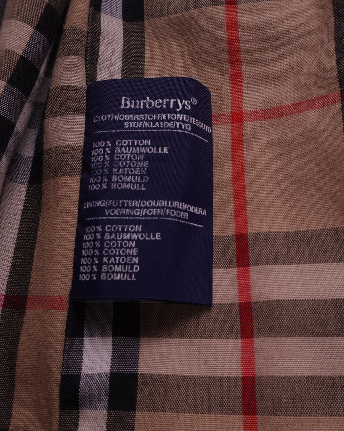 Burberry 1990's Beige Cotton Trenchcoat - L