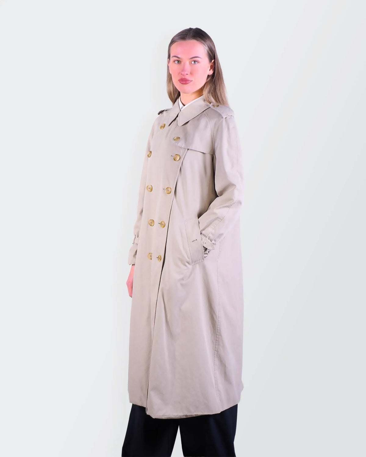 Burberry 1990's Beige Cotton Trenchcoat - S