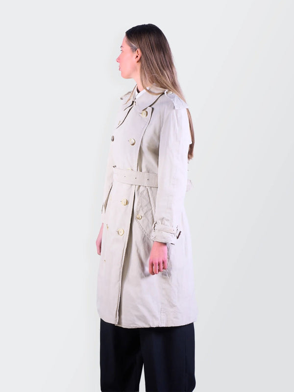 Burberry 1990's Beige Cotton Trenchcoat - S