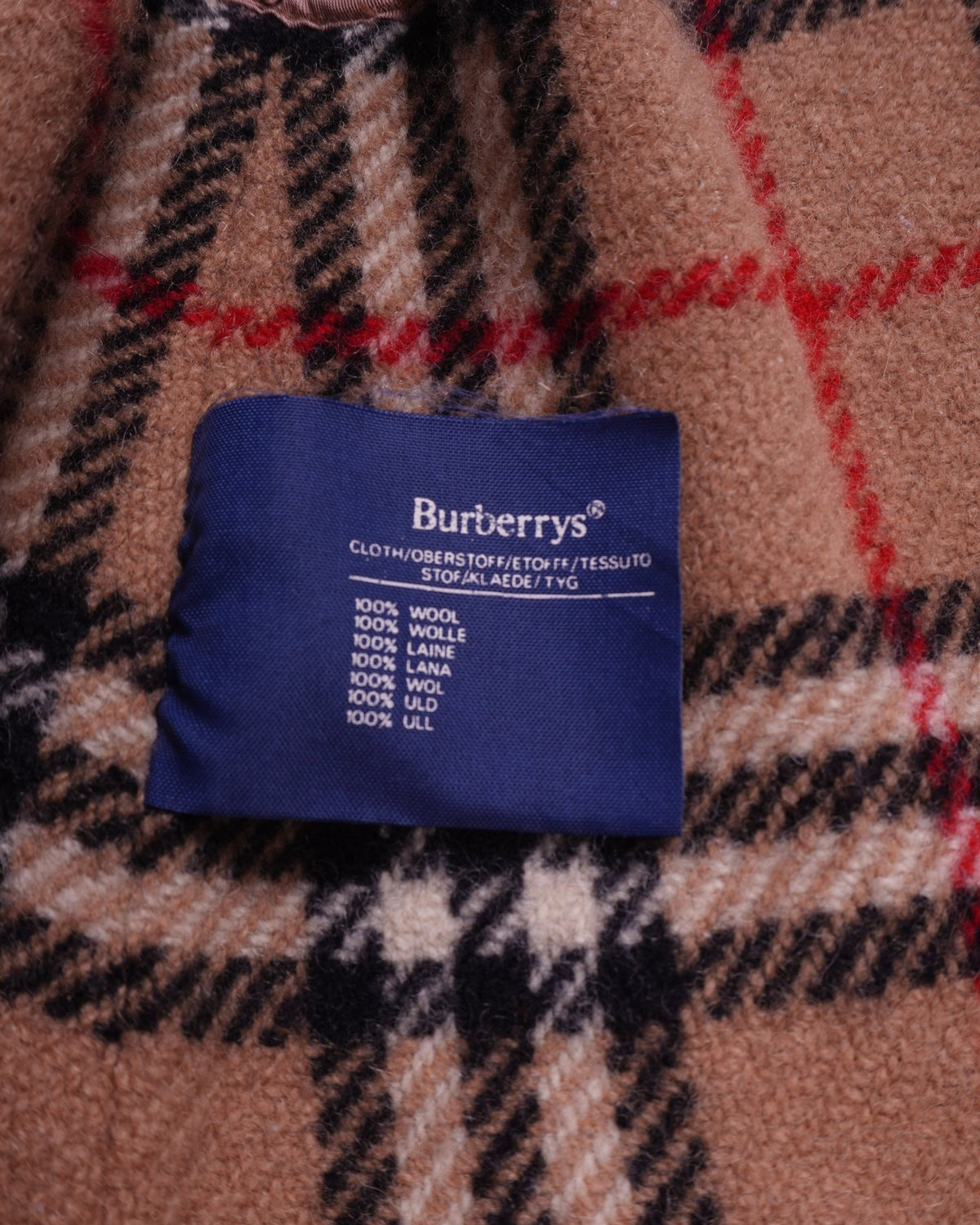 Burberry 1990's Beige Wool Raincoat - S