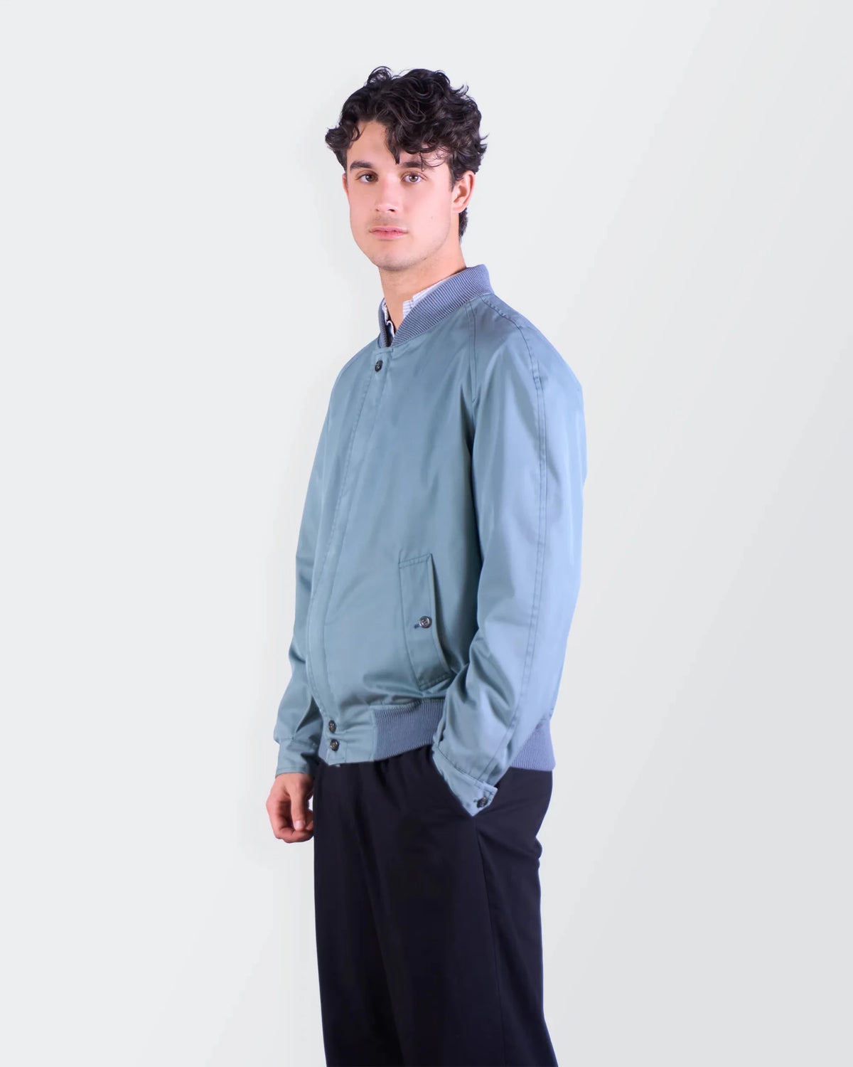 Burberry 1990's Blue Bomber Jacket - M