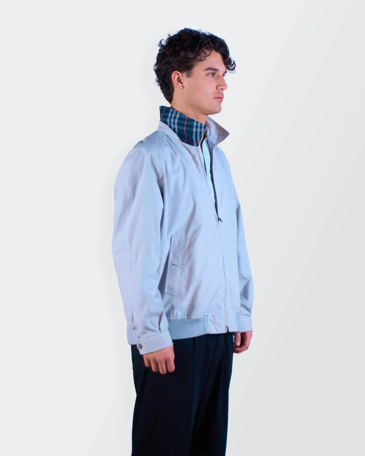 Burberry 1990's Blue Harrington Jacket - M