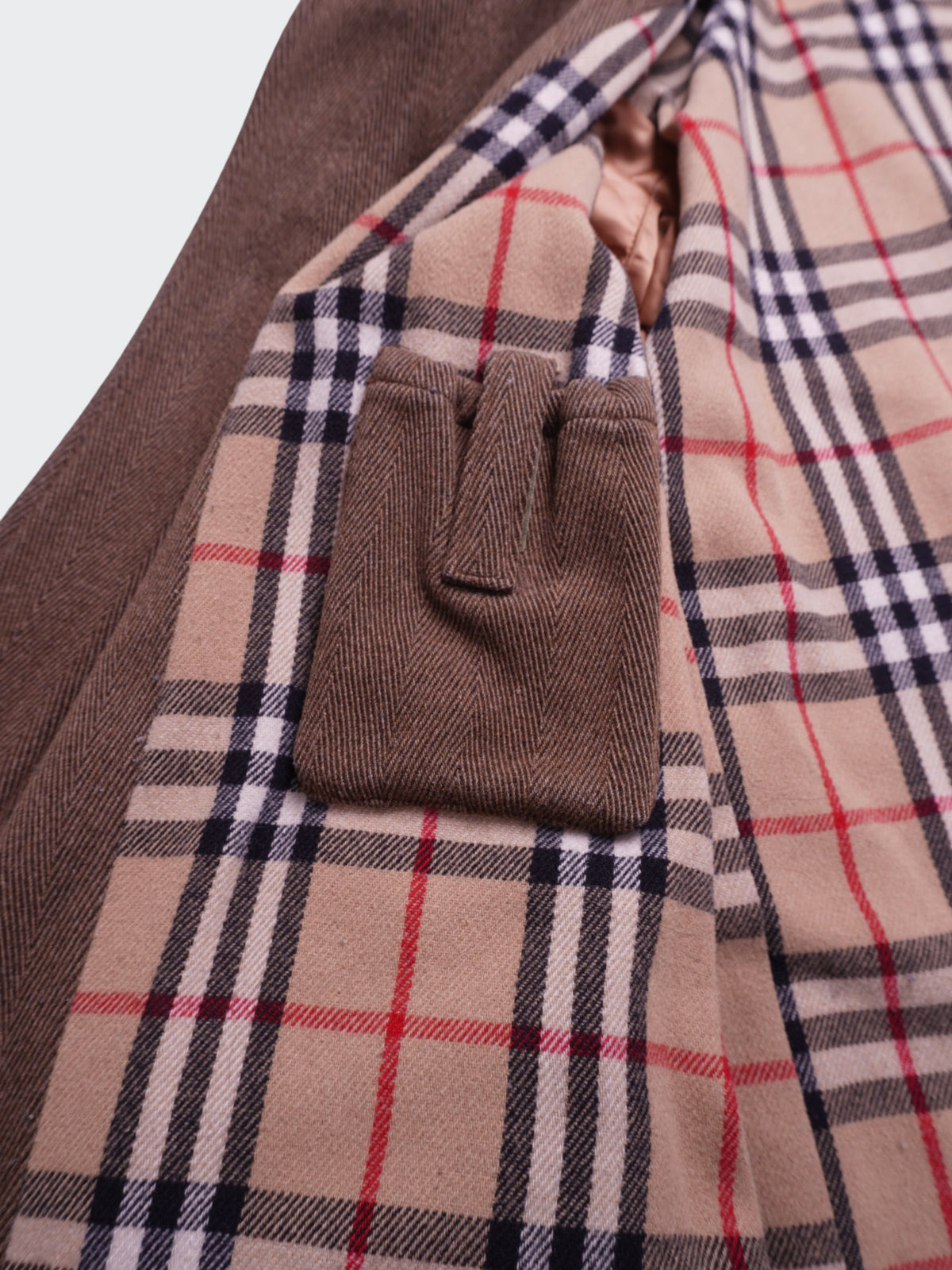 Burberry 1990's Brown Wool Car Coat - XL