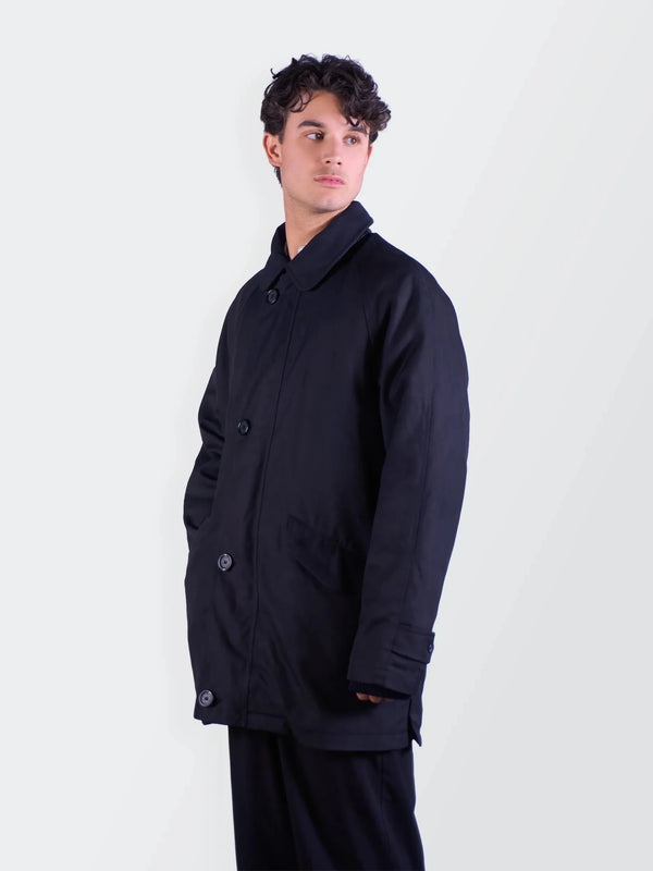 Burberry 1990's Navy Car Coat - L