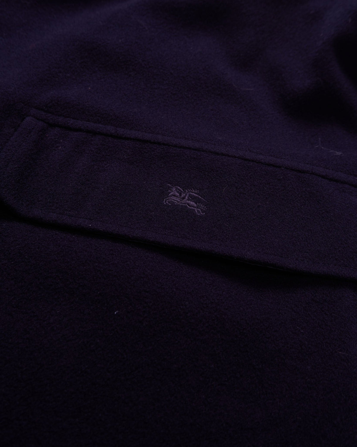 Burberry 1990's Navy Wool Car Coat - L
