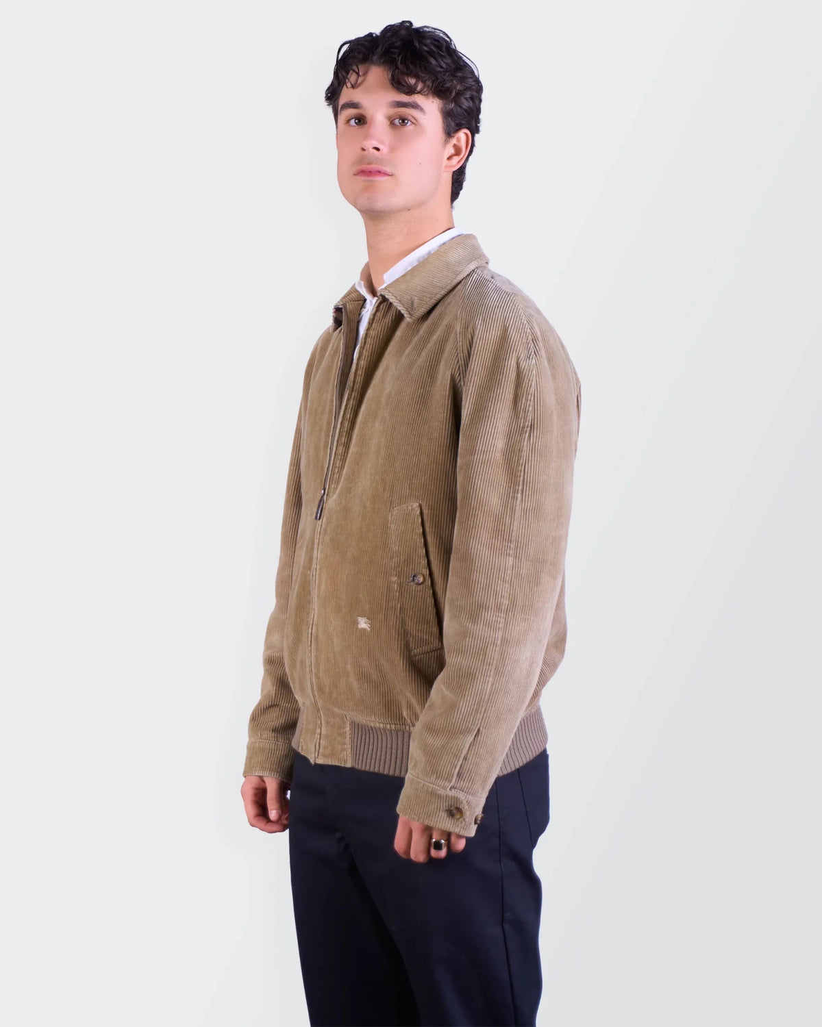 Burberry 2000's Beige Corduroy Harrington Jacket - M