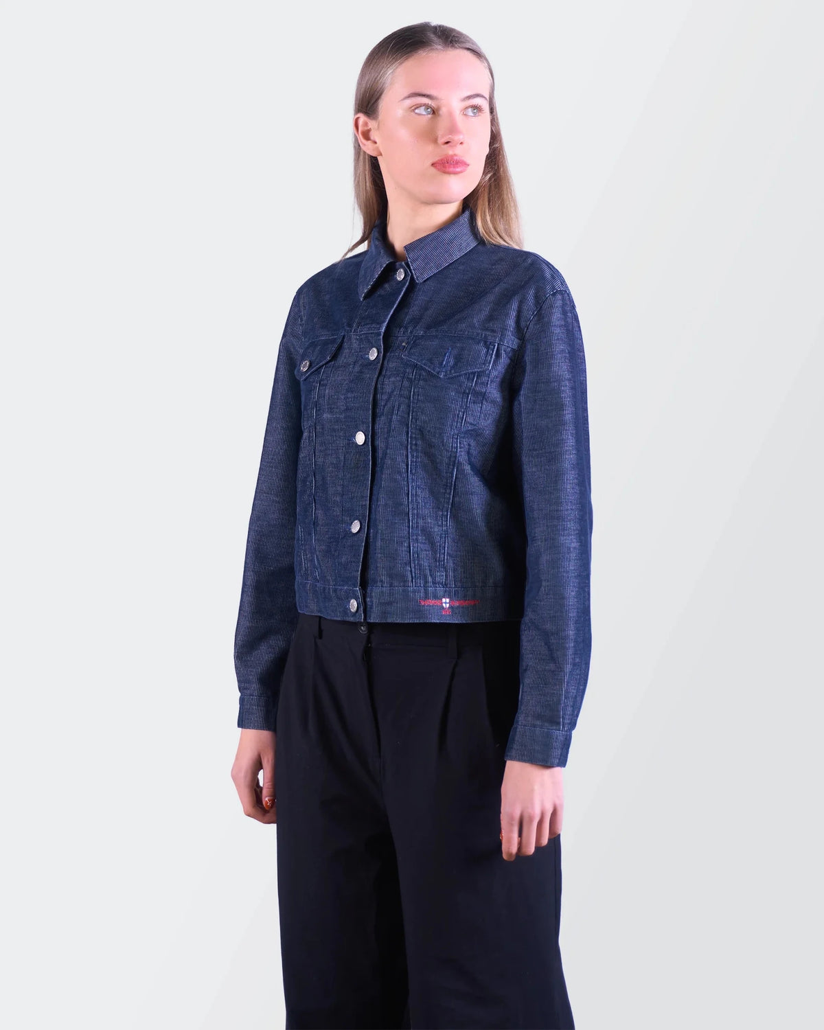 Burberry 2000's Blue Cropped Ribcord Jacket - S