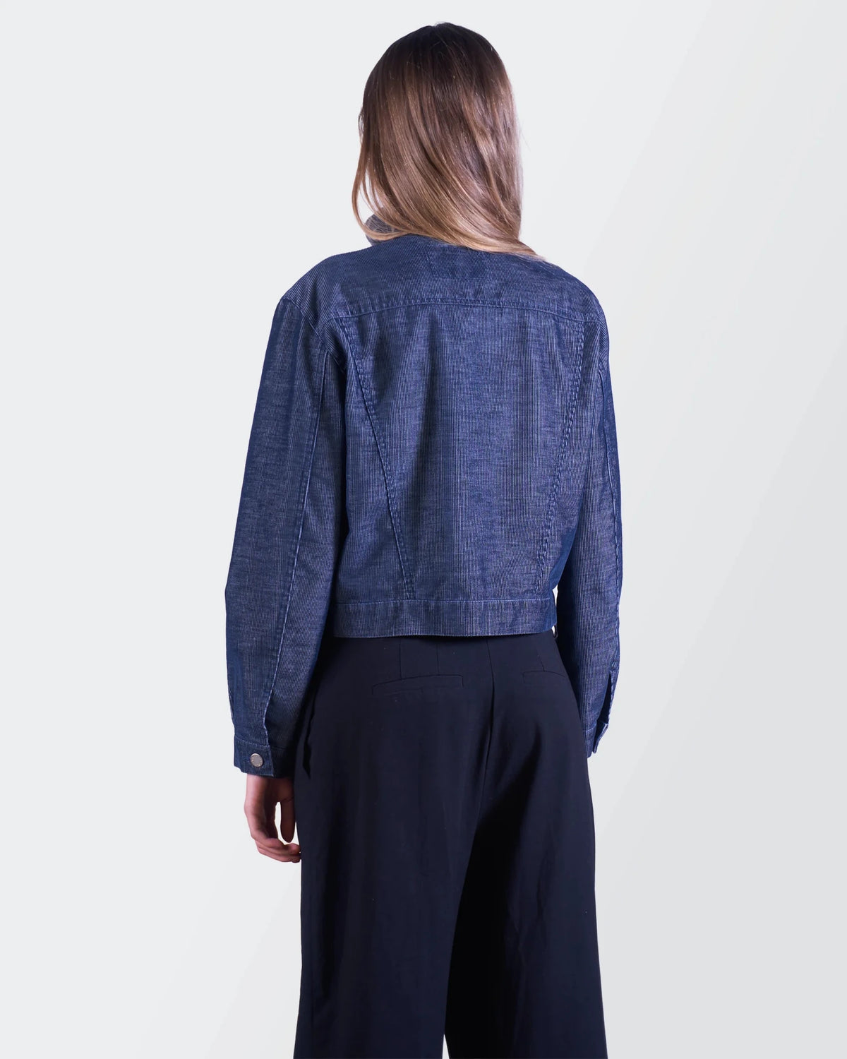 Burberry 2000's Blue Cropped Ribcord Jacket - S