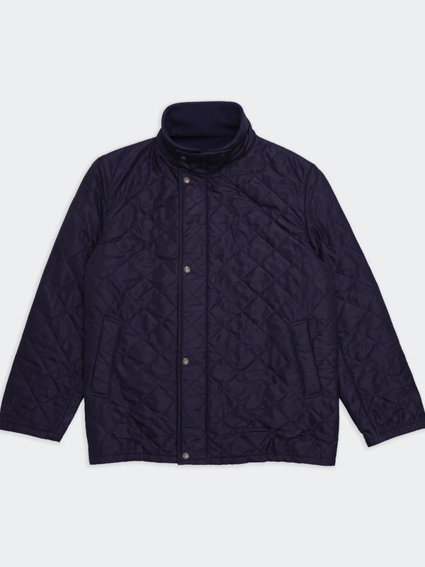 Burberry 2000's Navy Nylon Quilted Jacket - XL