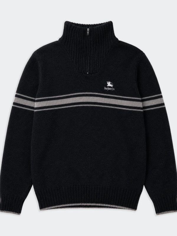 Burberry Black Quarter - zip Jumper - L