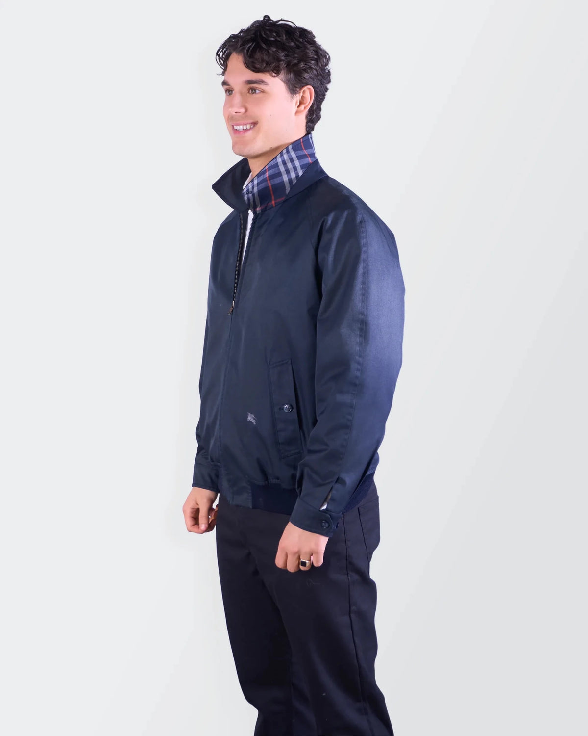 Burberry Navy Harrington Jacket - M