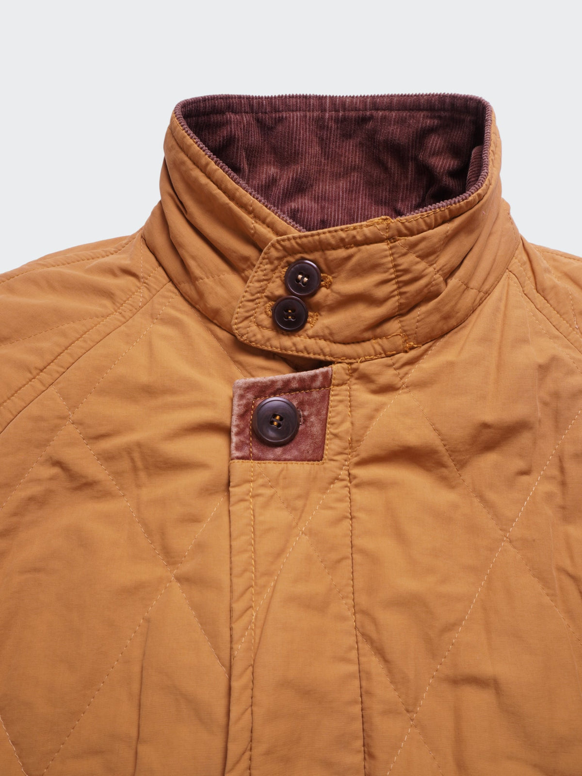 Burberry Orange 1990's Quilted Bomber Jacket - L