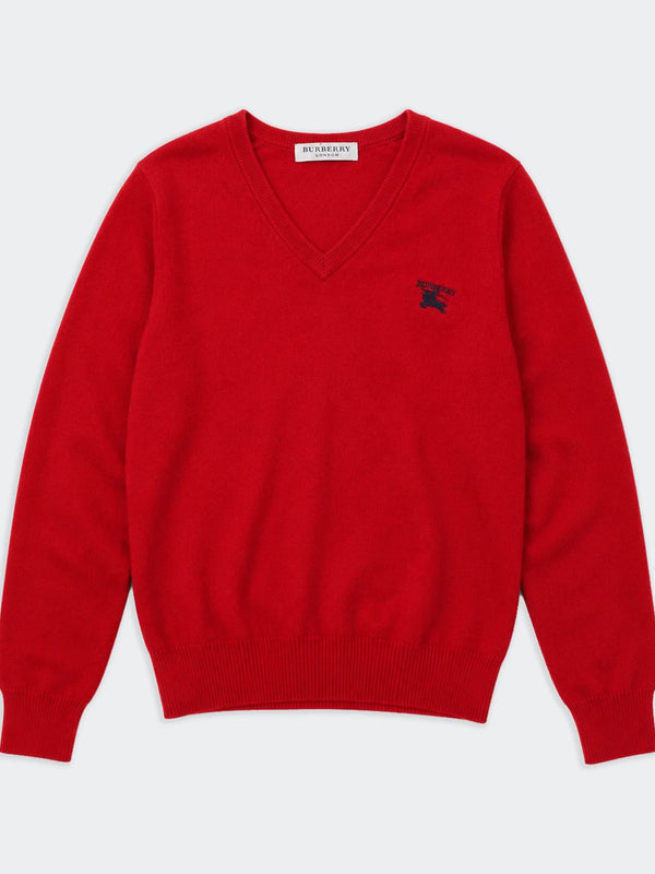 Burberry Red V - neck Jumper - XL
