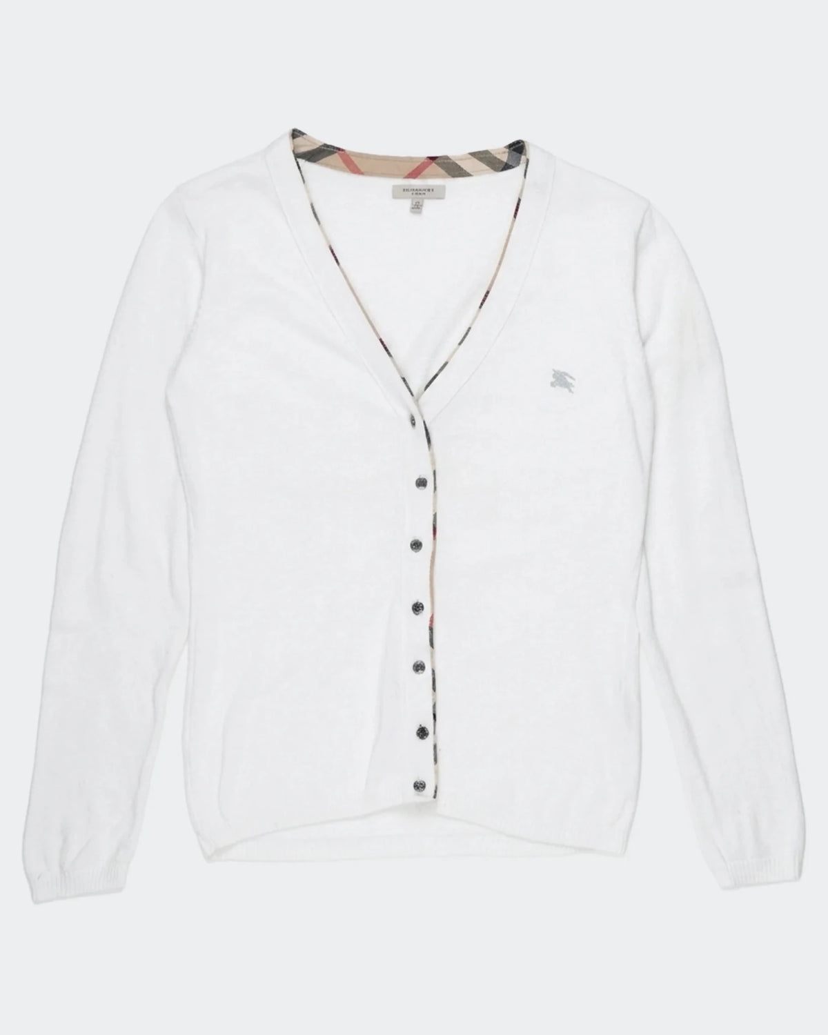 Burberry White Button Cardigan - XL