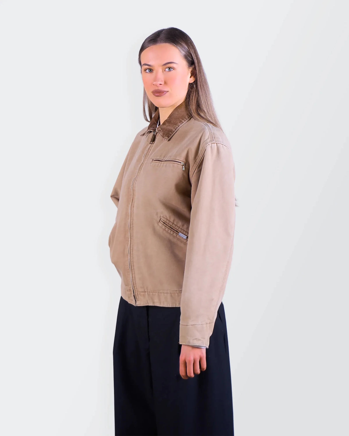 Carhartt 1990's Beige Canvas Detroit Jacket - S
