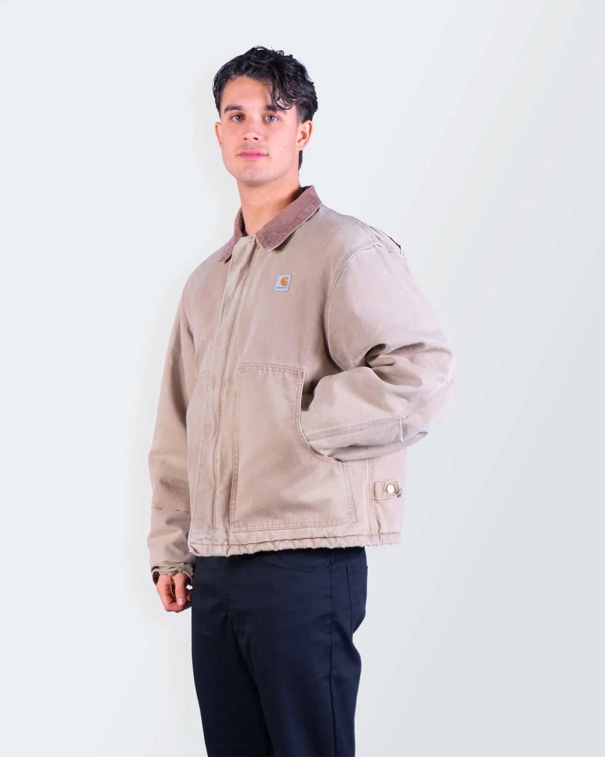 Carhartt 2000's Beige Canvas Arctic Jacket L