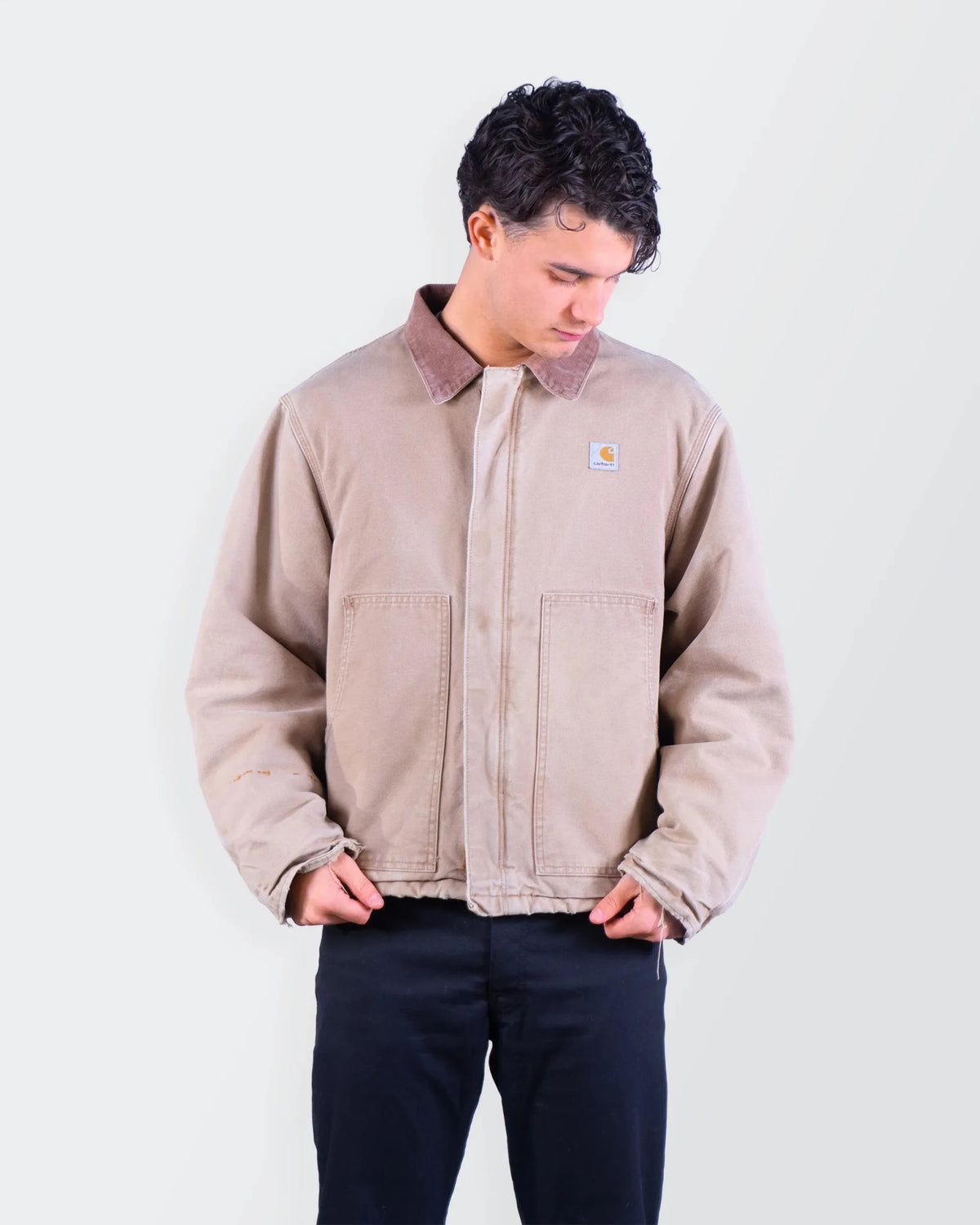 Carhartt 2000's Beige Canvas Arctic Jacket L
