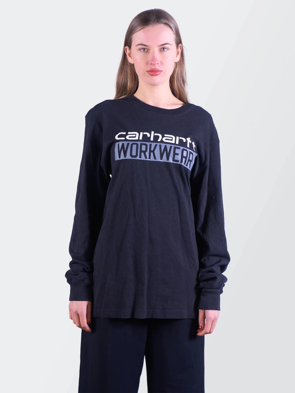Carhartt Black Cotton Long Sleeve T-shirt - M