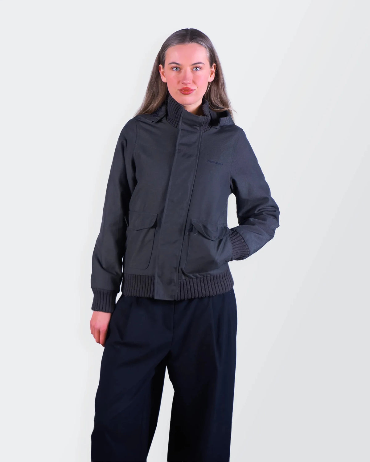 Carhartt Black Hooded Bomber Jacket - S
