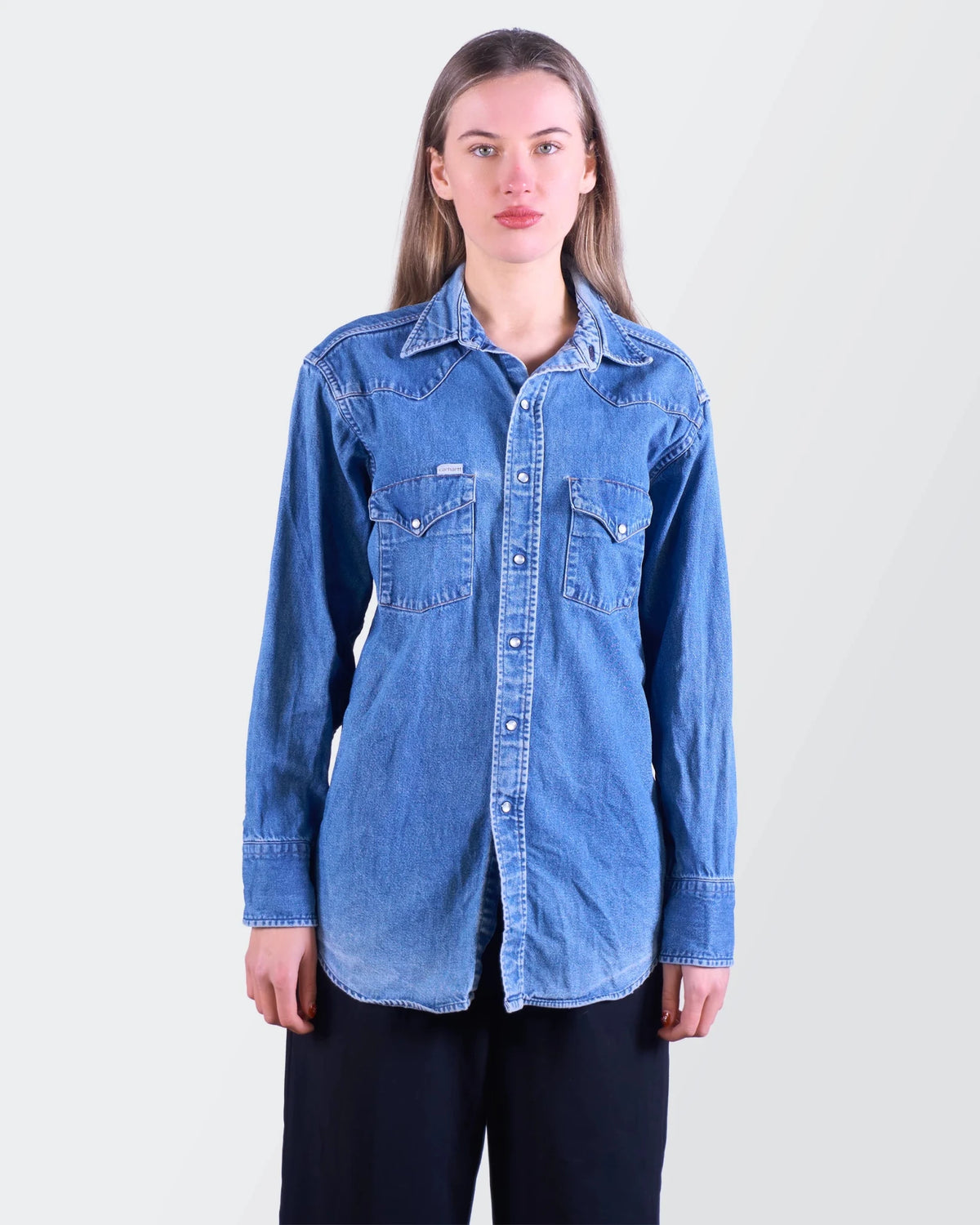 Carhartt Blue Denim Button - Up Shirt - S
