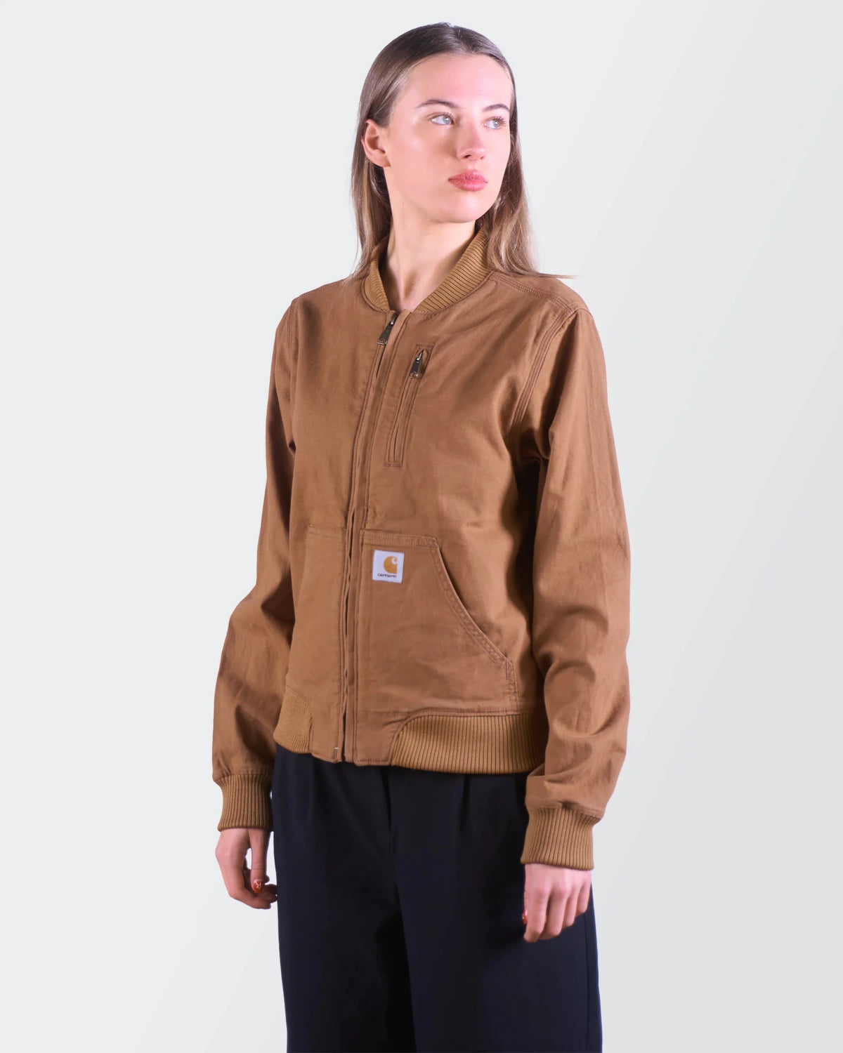 Carhartt Brown Canvas, Cotton Bomber Jacket - M