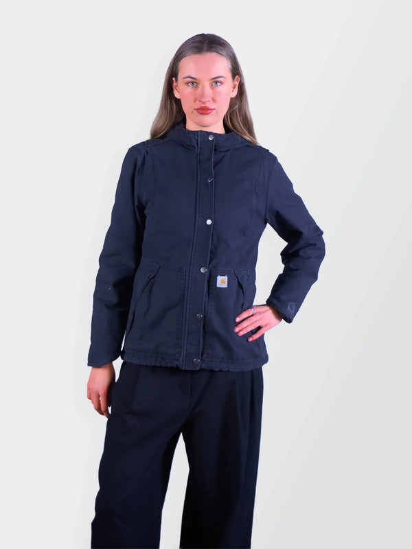 Carhartt Navy Hooded Canvas Jacket S