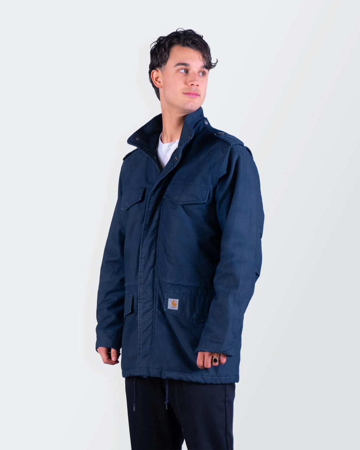 Carhartt Navy Hooded Parka - M