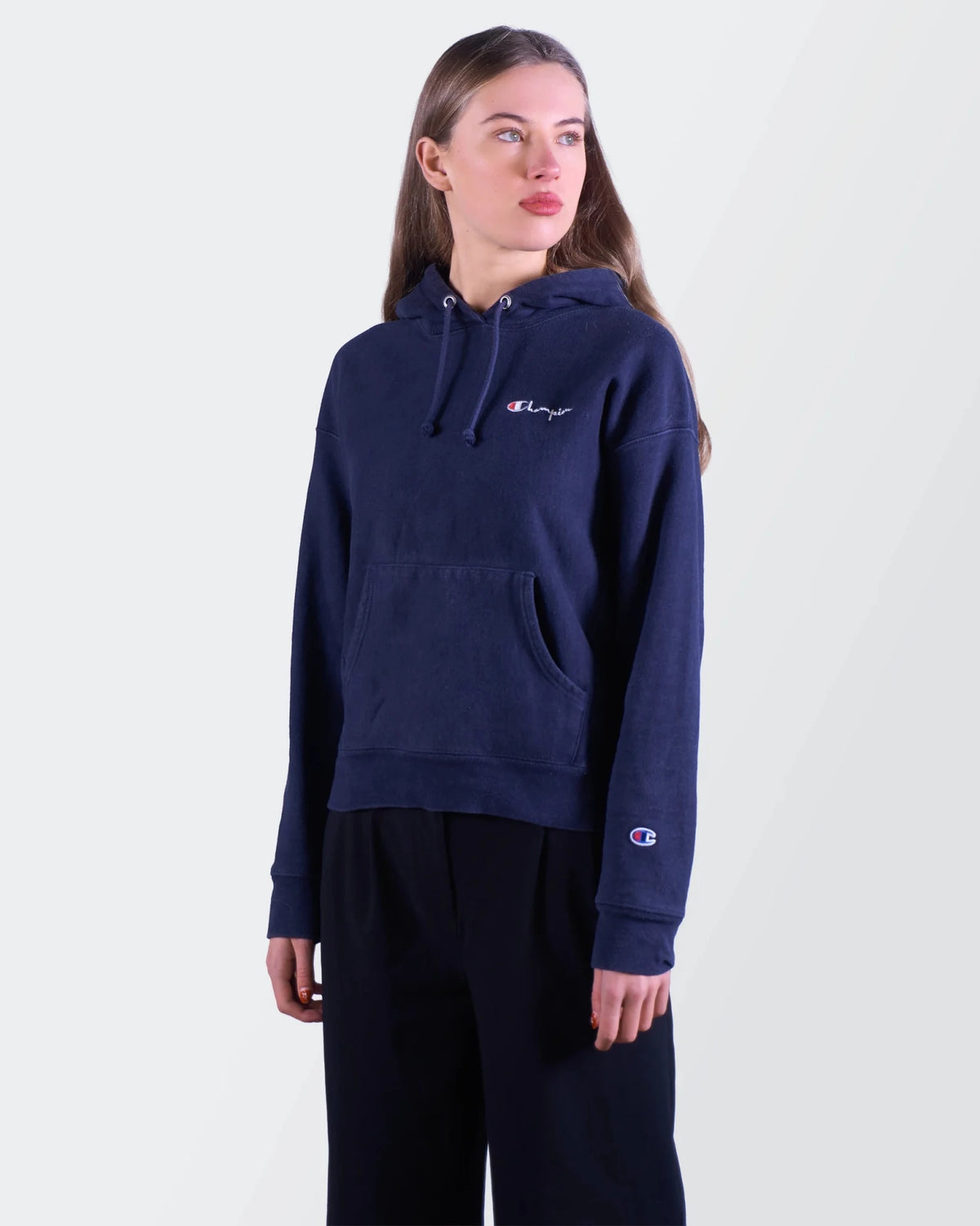 Champion Navy Cotton Hoodie - S