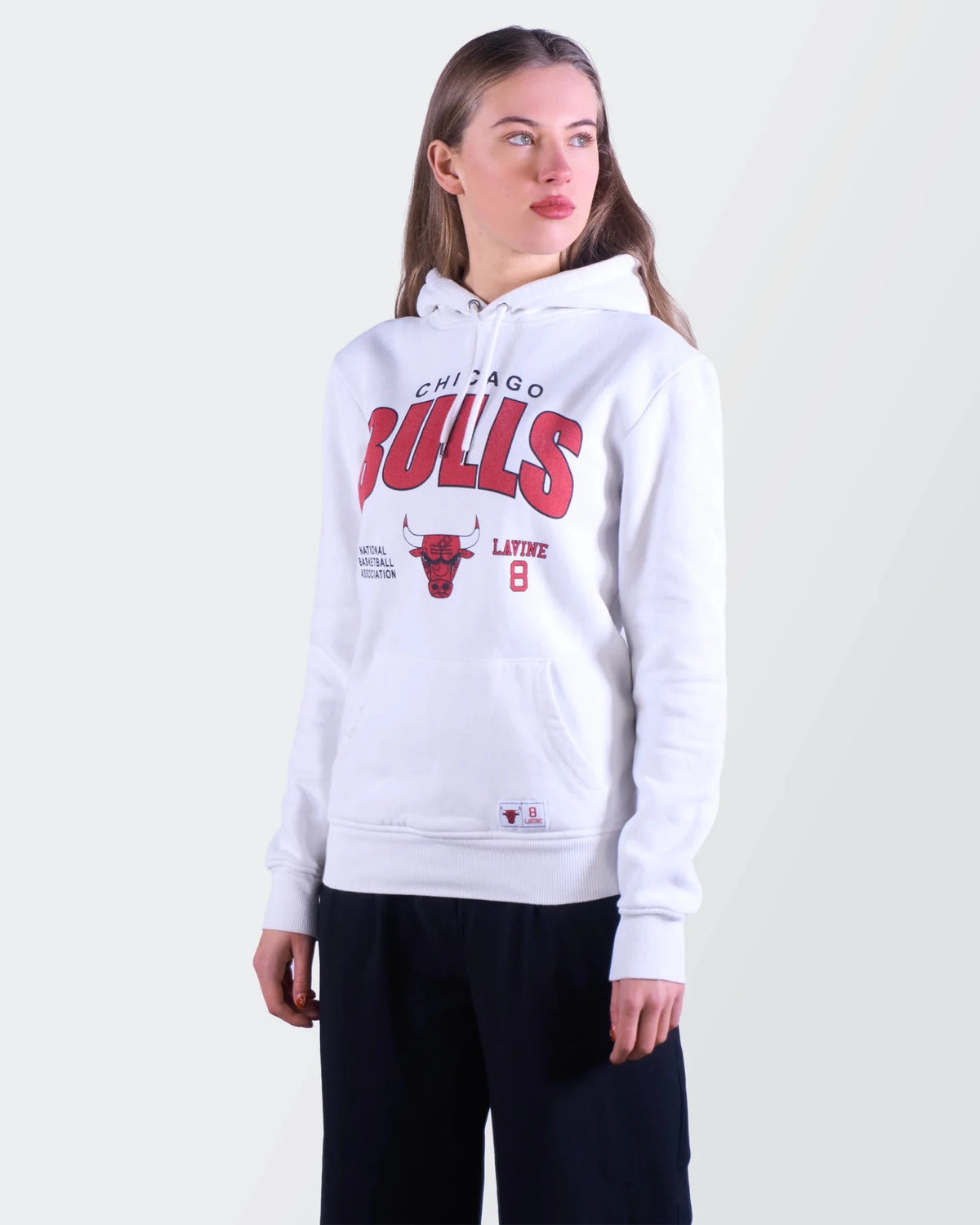 Chicago Bulls White Cotton Hoodie - S